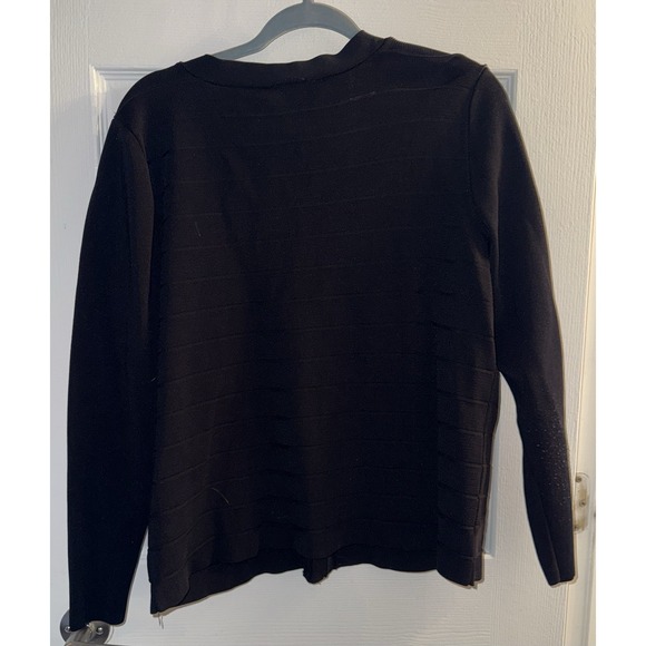 Lane Bryant Black Zip Front Casual Top Long Sleeve Stretch Knit Size 18/20 - Picture 4 of 6